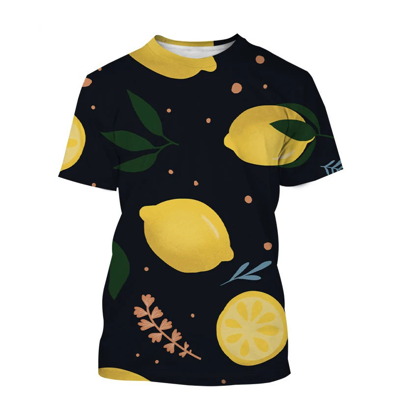T-shirts homme avec imprimé motif citron, designs colorés et estivaux pour un style unique et fruité.
