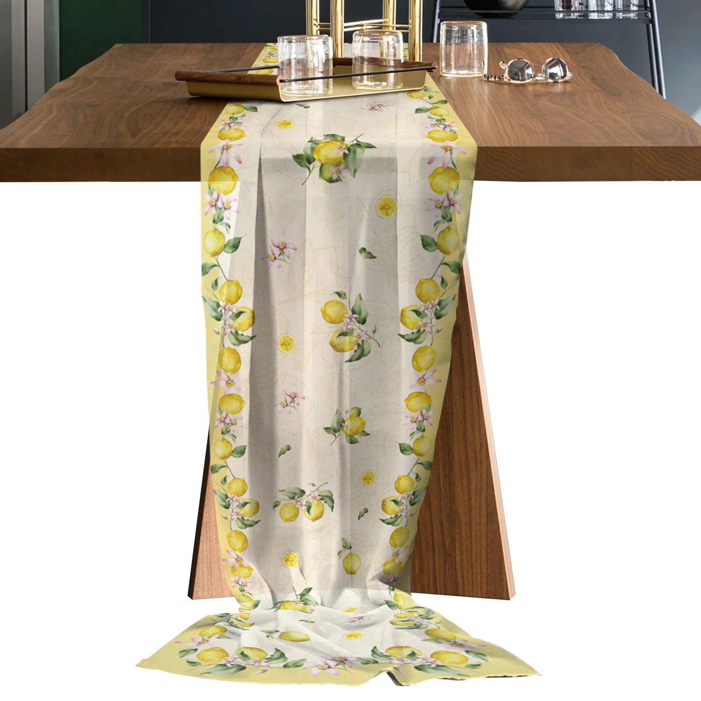 Chemin de Table en Chiffon motif citron45682578227436|45682578751724