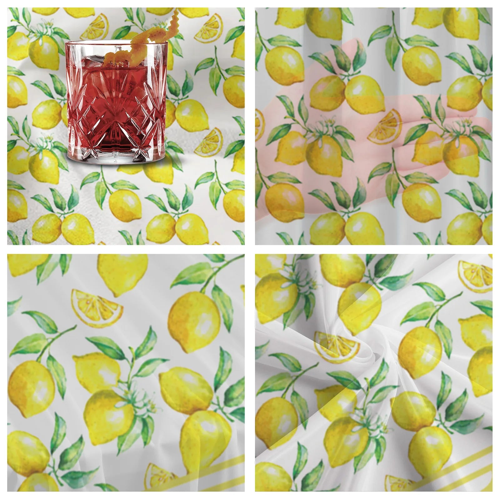 Chemin de Table en Chiffon motif citron