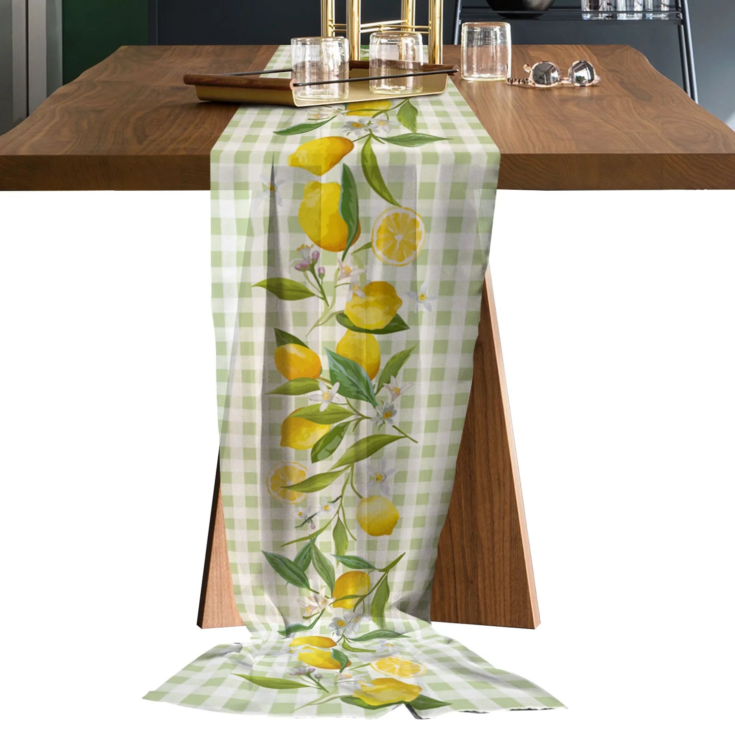 Chemin de Table en Chiffon motif citron45682578260204|45682578653420