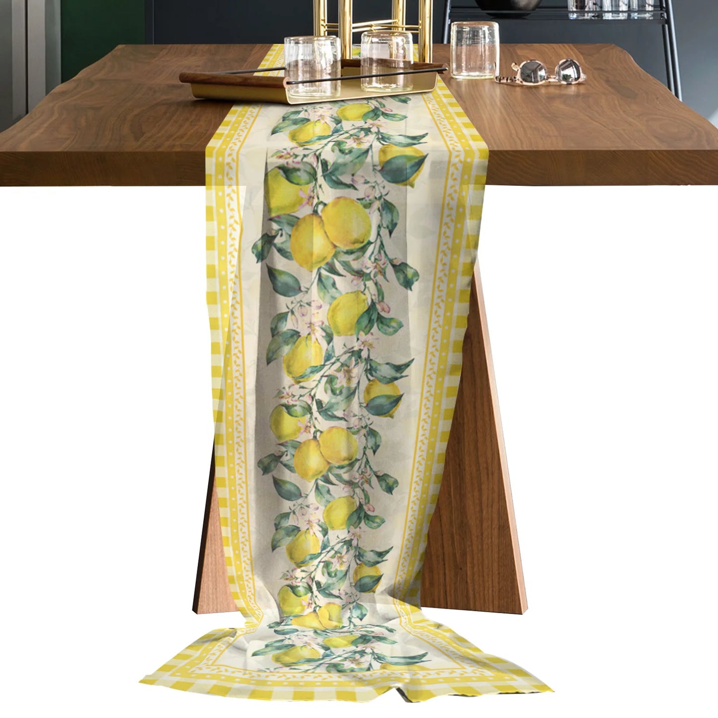 Chemin de Table en Chiffon motif citron45682578325740|45682578850028