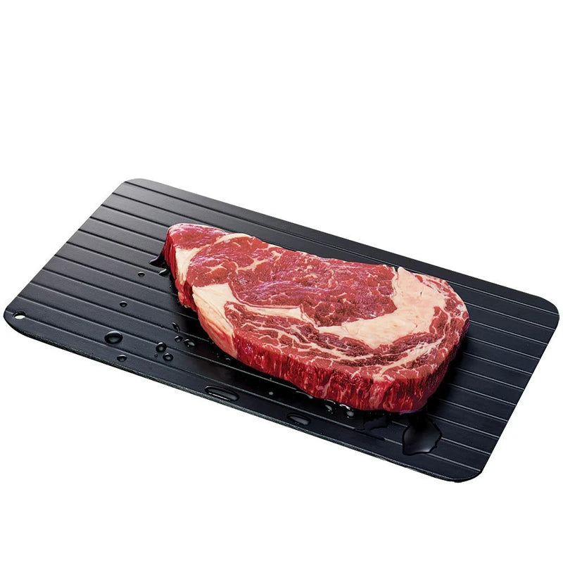Plaque thermique conductrice pour décongélation accélérée d’aliments surgelés sans source d’énergie externe