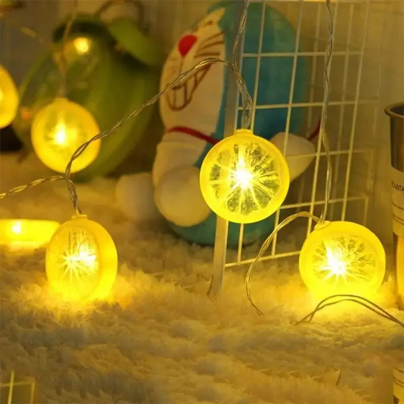 Guirlande Lumineuse LED en Forme de Citron – Décoration Festive pour Mariages, Noël et Fêtes