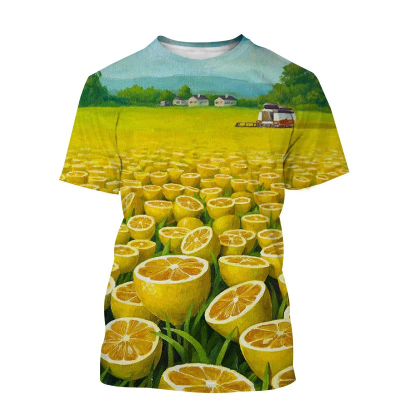 Citron T-shirt Homme Imprimé motif Citron