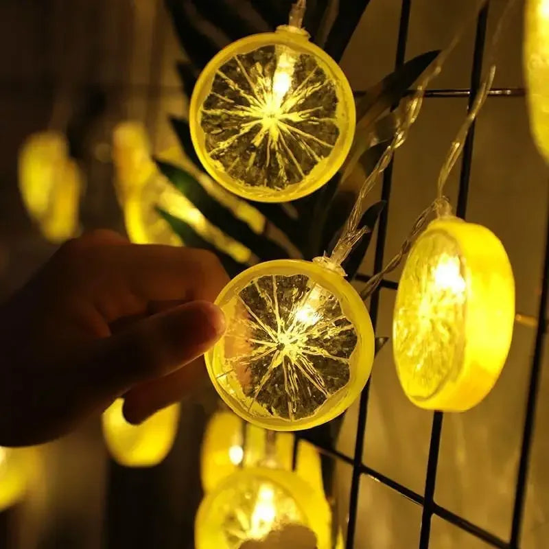 Guirlande Lumineuse LED en Forme de Citron – Décoration Festive pour Mariages, Noël et Fêtes