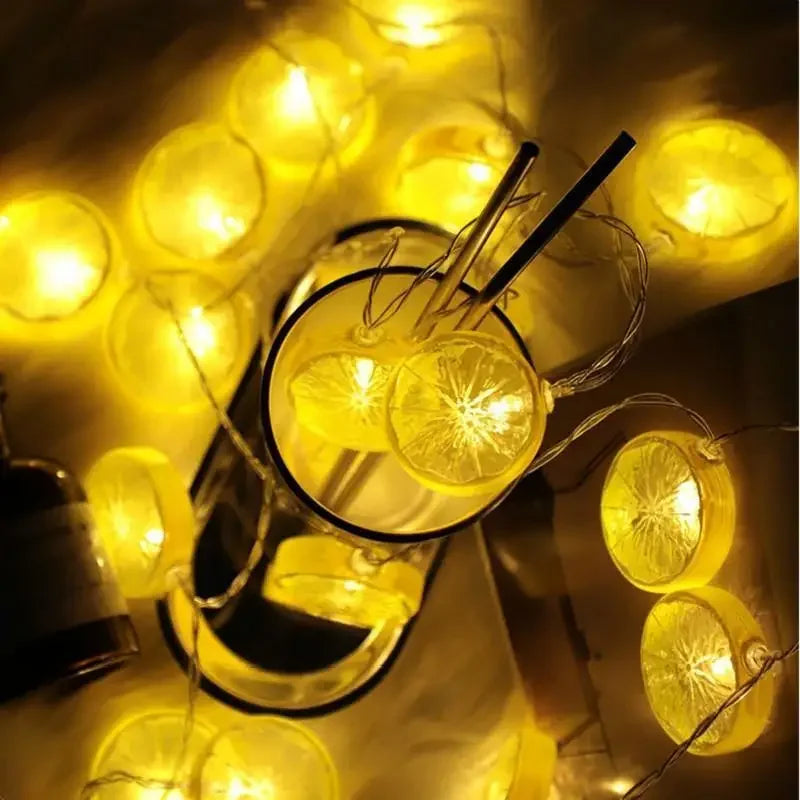 Guirlande Lumineuse LED en Forme de Citron – Décoration Festive pour Mariages, Noël et Fêtes