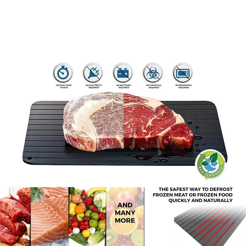 Fini l’attente ! Cette plaque magique décongèle vos steaks plus vite qu’un rayon de soleil